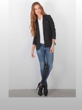 Rag & Bone Jodhpur Leather-Panel Skinny Jeans in Chester | Size 29